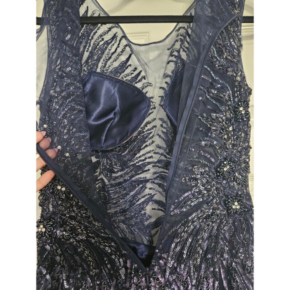 Lila Madison Blue Sequence Ball Gown - Picture 5 of 7